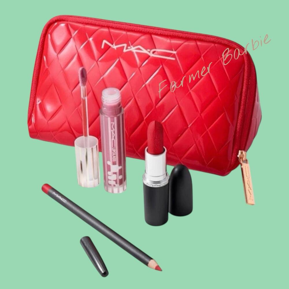 MAC 4 PC Trending Tomorrow Lip Trio~Red Limited Edition Set NIB.